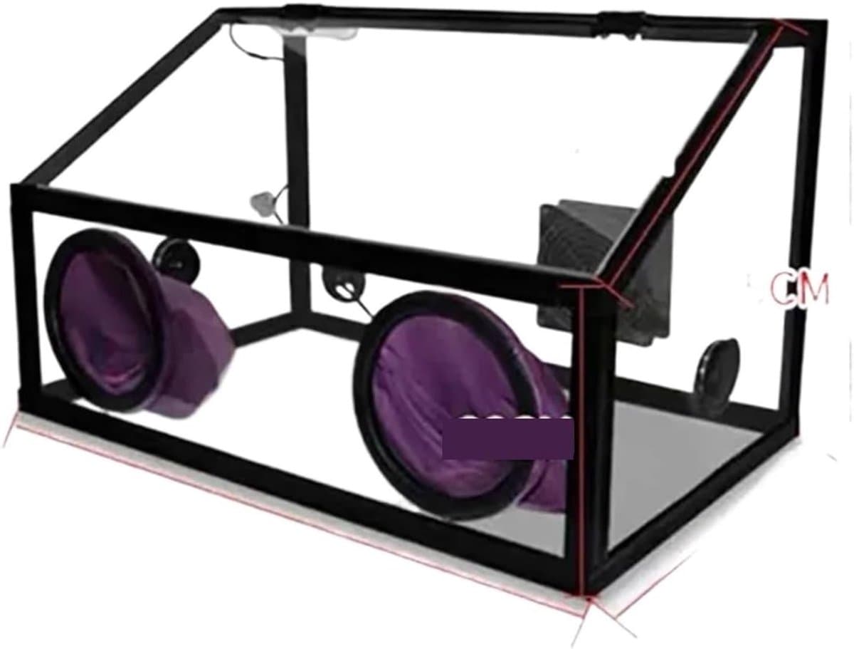 Stofbox Ventilator - Afzuigkap Slijpmachine - Stofvrij Werken - 30W Krachtige Zuigkracht - 58x35x35CM - Transparant — afbeelding 1