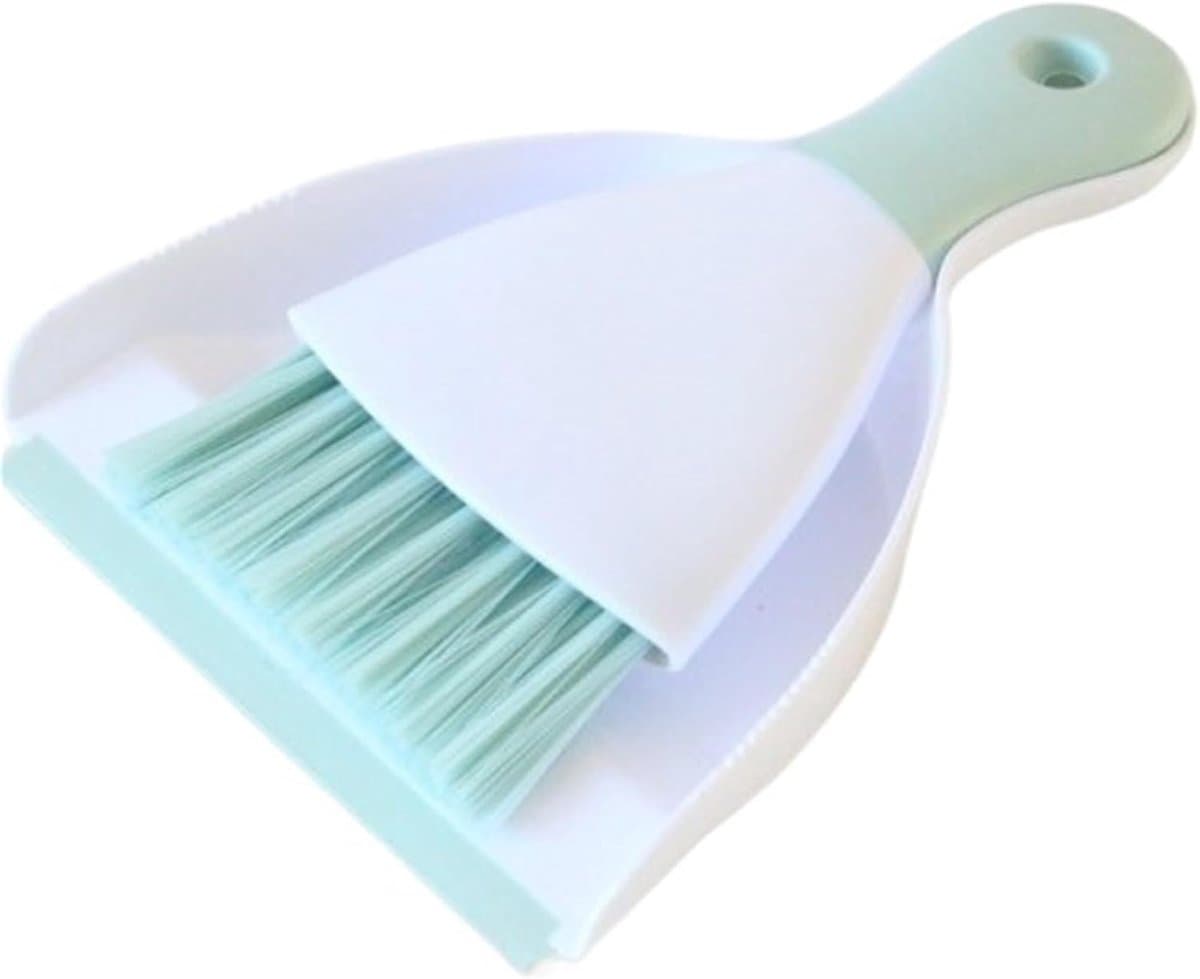 Mini bezem veger - Kleine reinigingsset - Bureau schoonmaken - Compact en draagbaar - Mini formaat - Groen — afbeelding 1