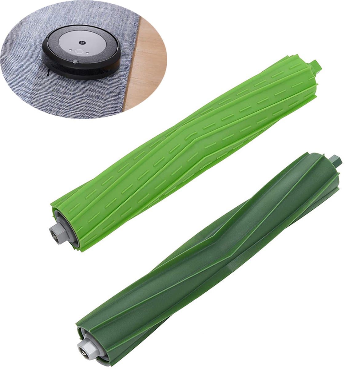 2 stuks Hoofd borstel - Rubber hoofdborstelset - Accessoires Geschikt voor veegrobots - 18.5cm - Compatibel met de accessoires van de irobot Roomba stofzuiger i3/i3+/i4/i7/i7+/E5/E6/E7 — afbeelding 1