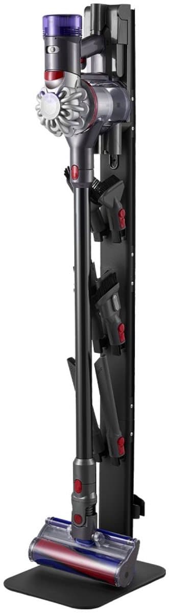 Stofzuigerstandaard - Vloerstandaard voor Steelstofzuiger - Afmetingen 32 x 26 x 126 cm - Zes Haken voor Accessoires - Antislip Voetjes - Vrijstaand - Zwart — afbeelding 1