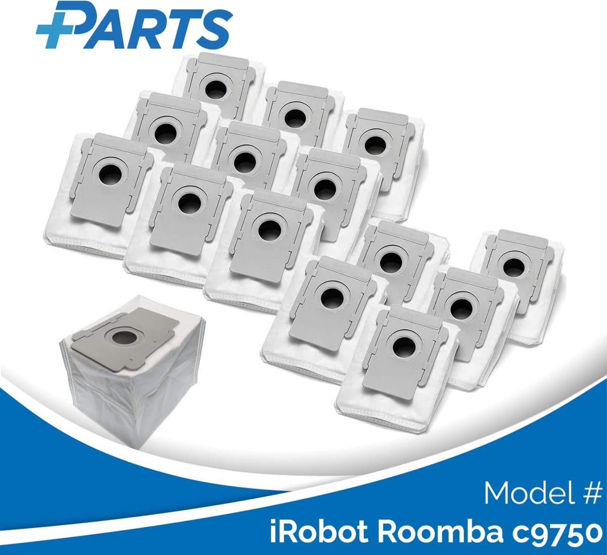 iRobot Roomba c9750 Stofzakken (15 Stuks, Plus.Parts® alternatief voor 4626194 / 4640235) — afbeelding 1