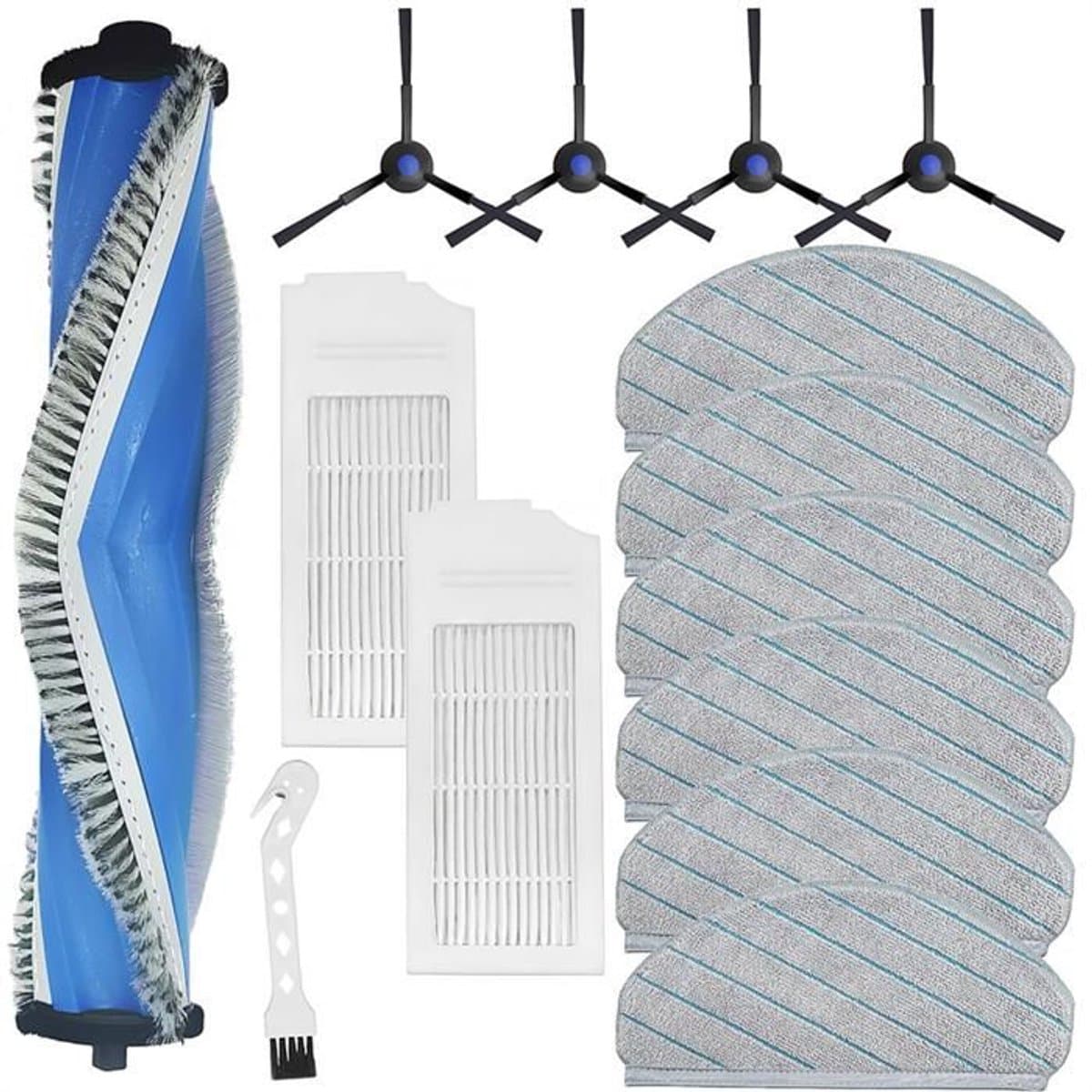 Reserveonderdelenset Geschikt voor Ecovacs Deebot N20 / N20 Pro Plus – roterende borstel, 2 HEPA-filters, 4 zijborstels, 6 dweildoeken — afbeelding 1