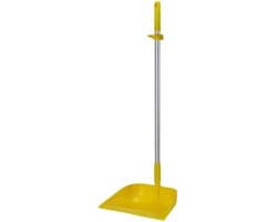 Staande Stofpan - Stofblik met steel - Efficiënt vegen - Hygiënisch ontwerp - 33 x 20 x 8 cm - Geel