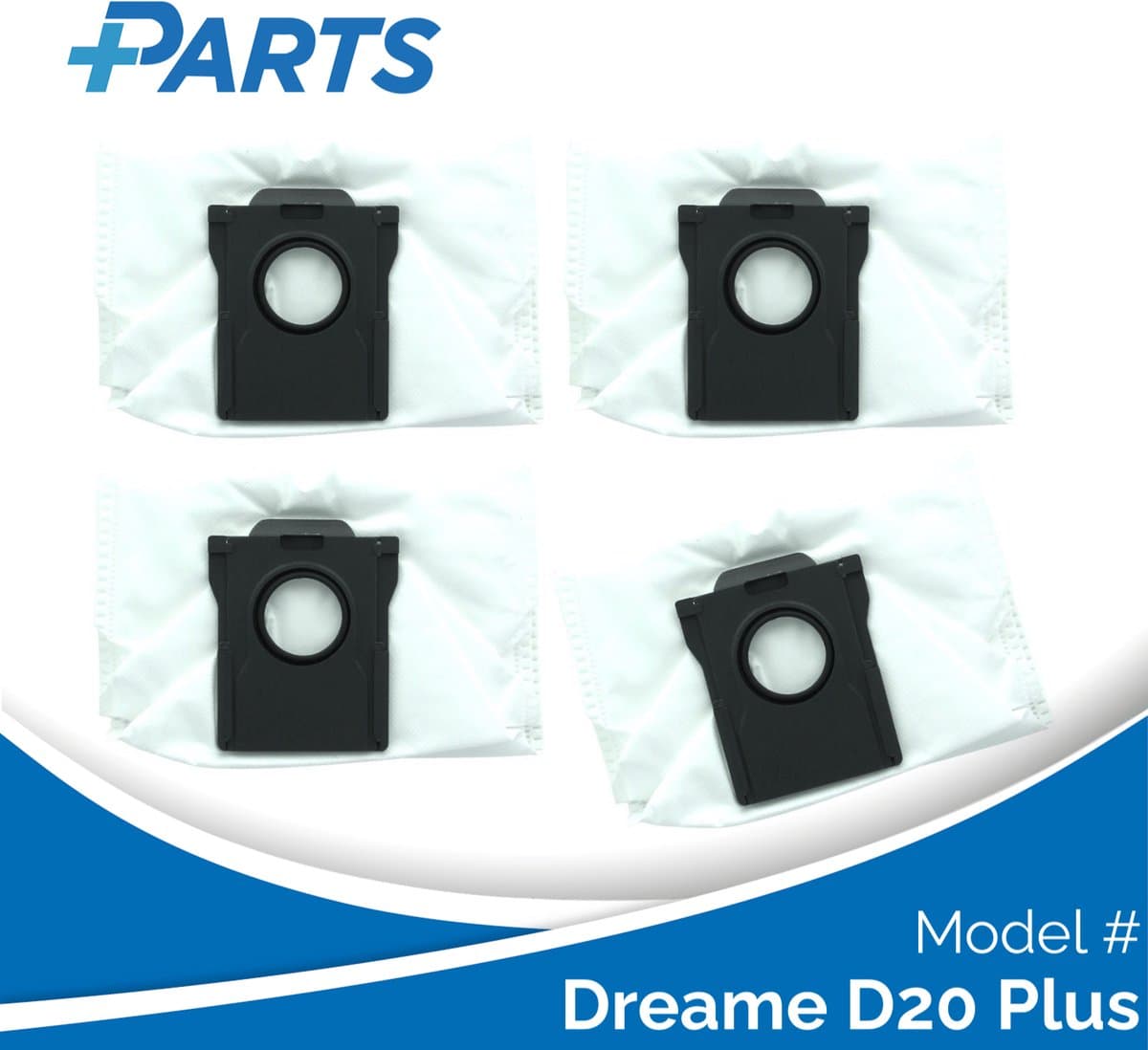 Dreame D20 Plus Stofzakken (4 Stuks, Plus.Parts® alternatief voor RDB17) — afbeelding 1