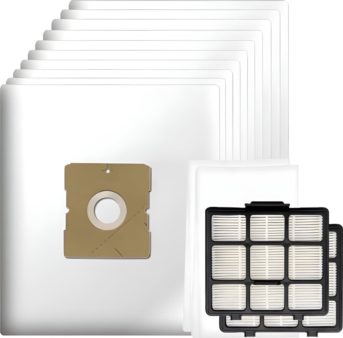 10x Stofzuigerzakken, 2x HEPA filter, 2x micro / motor filter geschikt voor Inventum ST306 ST307 ST308 stofzuigers - Vervanging stofzakken SZ300 21200900119, 21200900120 en 21200900010 — afbeelding 1