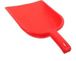 Stofblik en Bezemset - Handveger Tafel - Bureau Schoonmaken - Ergonomisch Handvat - 34 x 19 cm - Rood