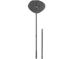 Plafondventilatorreiniger - Stofdoek verlengstang - Stof verwijderen - Flexibele borstelkop - Verstelbaar 33-102 cm - Grijs