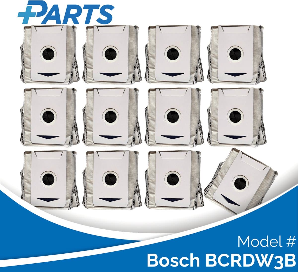 Bosch BCRDW3B Stofzakken (12 Stuks, Plus.Parts® alternatief voor BHZRDBAB) — afbeelding 1