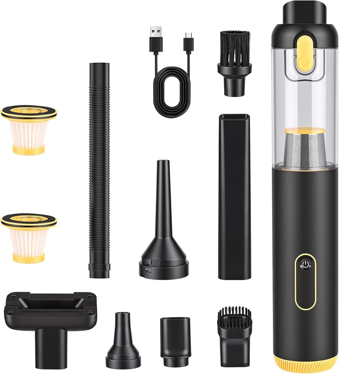 High Performance Battery Car Vacuum Cleaner, 18000Pa, Handheld Vacuum Cleaner, 4-in-1 Mini Air Fan Pump, Portable - ShopVlot — afbeelding 1