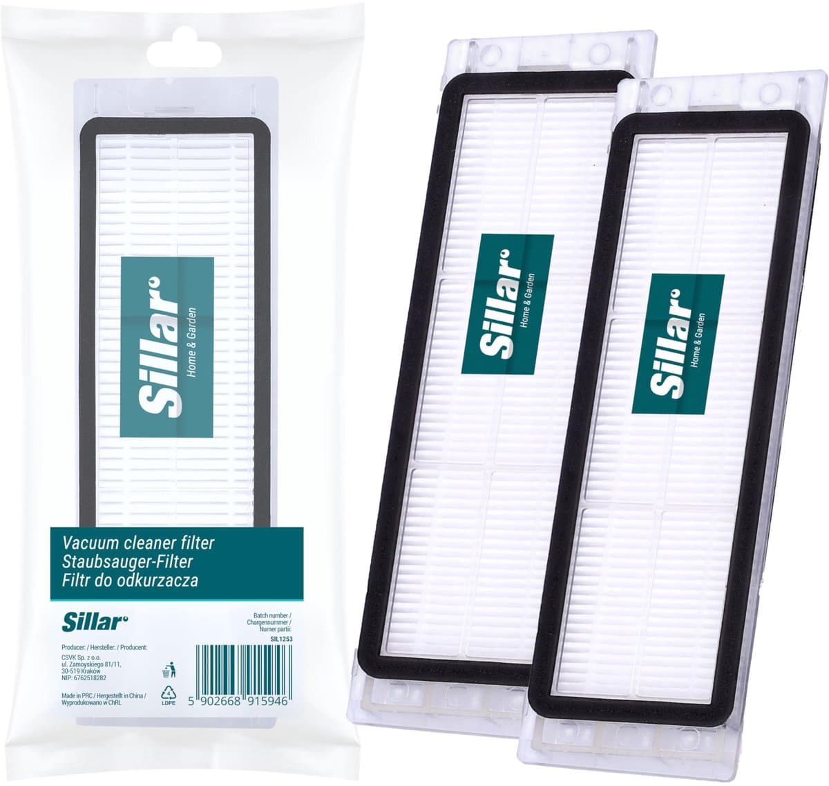 Sillar, set 2 stofzuigerfilter, HEPA, luchtfilter, geschikt voor robotstogzuiger Xiaomi Roborock E20 E25 E35 Lite C10 S5 S50, vervanging — afbeelding 1