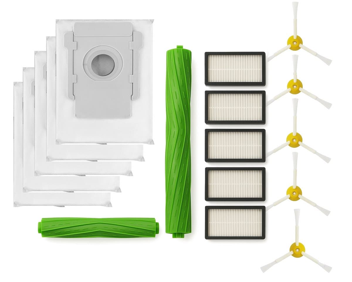 Onderhoudspakket XXL - Geschikt voor iRobot Roomba - 6x Stofzuigerzakken - 5x Hepa filter - 5x Zijborstel - 2x Roller - Geschikt voor iRobot Roomba Onderdelen - i7 i7+ i3 i3+ i4 i4+ i5 i5+ i6 i6+ i8 i8+ E5 E6 E7 — afbeelding 1