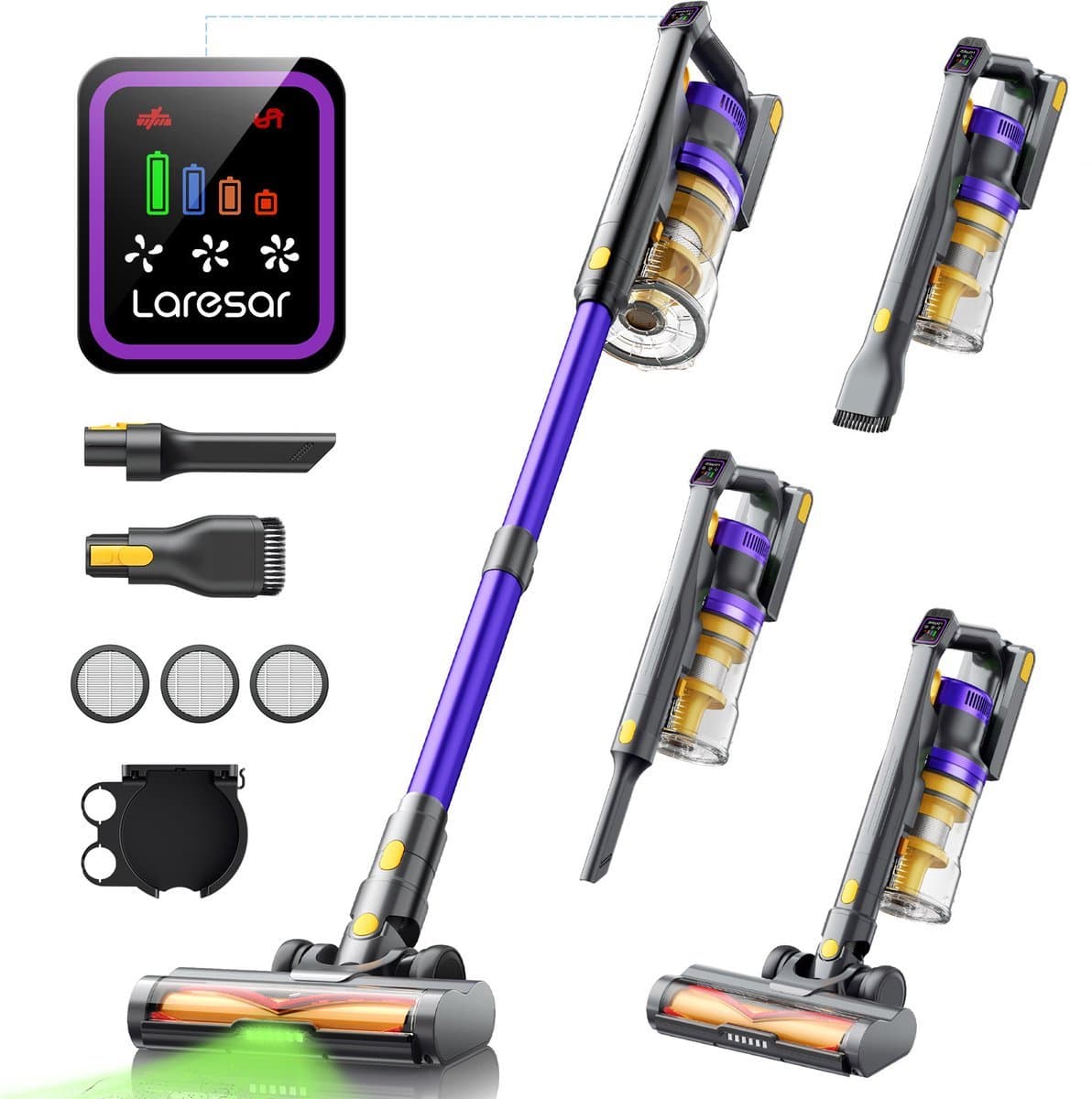 Fubzz Steelstofzuiger - Draadloos - 55 kPa Zuigkracht - 60 Min Batterijduur - 550 W Motor - HEPA Filter - LED Display - Voor Huisdieren & Tapijt — afbeelding 1