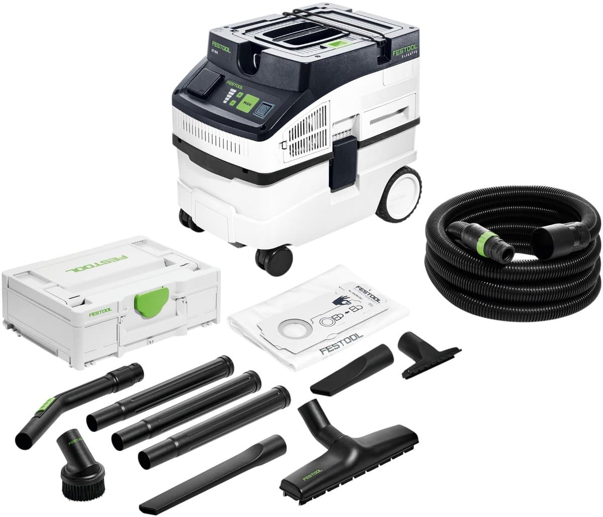 Festool CT 15 CLEANTEC mobiele afzuigkap 1200 watt 15 L ( 578327 ) + 7-delige standaard reinigingsset ( 577257 ) — afbeelding 1