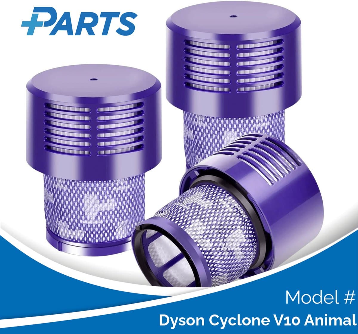 Dyson Cyclone V10 Animal Filters (3 Stuks, Plus.Parts® alternatief voor 969082-01) — afbeelding 1