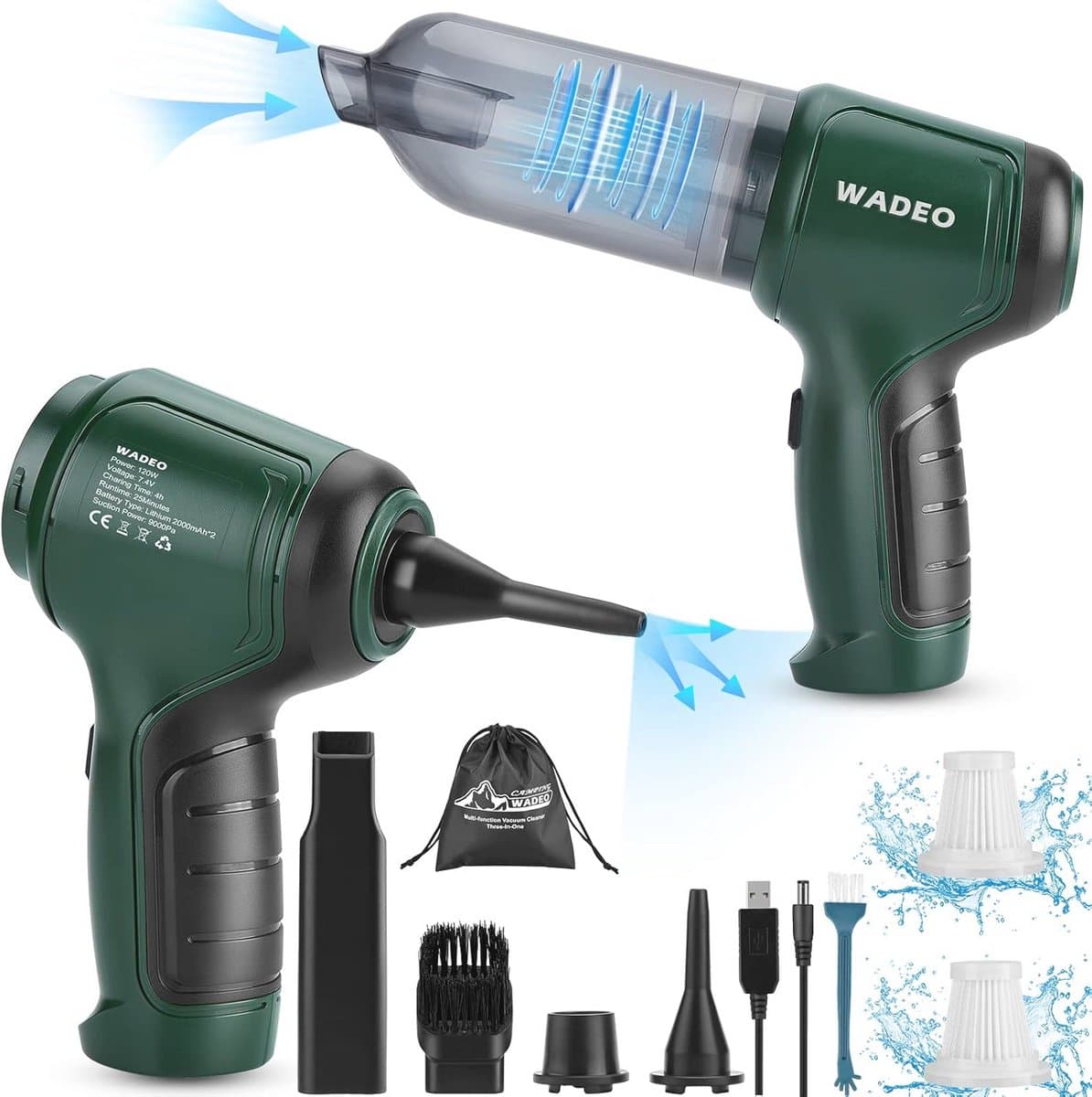 Draadloze 3-in-1 Handstofzuiger met Oplaadbare Batterij en Sterke Zuigkracht — afbeelding 1