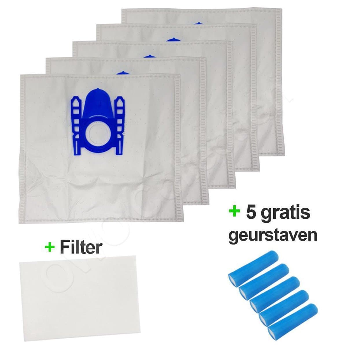 OWO collection Bosch, Siemens D, E, F, G, H Stofzuigerzakken - 5x stofzak - 1x filter - 5x luchtverfrissers | stofzuigerzakken — afbeelding 1
