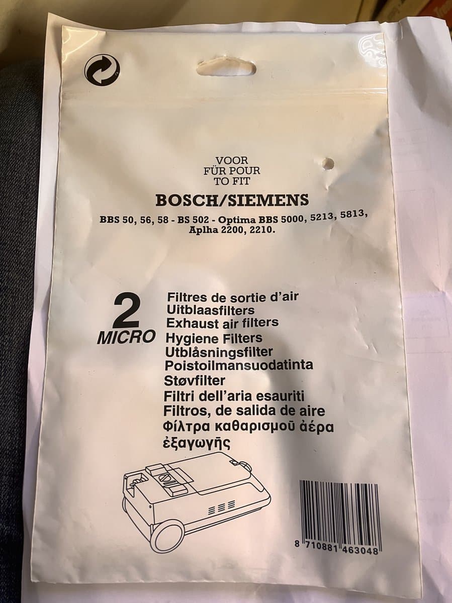 Universele Bosch / Siemens Motor filter setje 2st, BBS50, Optima, Alpha 20 — afbeelding 1