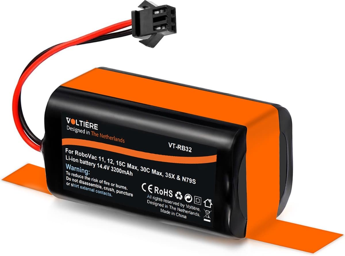 Voltière 14.4V 3200 mAH Accu Geschikt voor RoboVac 11, 11S, 11S Max, 12, 15C Max, 30C Max, 35X & DEEBOT N79S - Vervangende Batterij Geschikt voor Automatische Robovac Stofzuigers — afbeelding 1