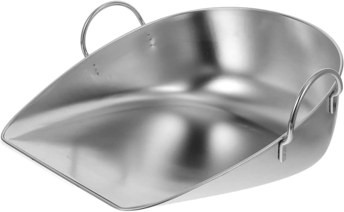 Handstofblik Roestvrijstaal - Groot Stofblik - Afval Verzamelen - Dubbele Handgreep - 38 x 34 x 16 cm - Zilver — afbeelding 1