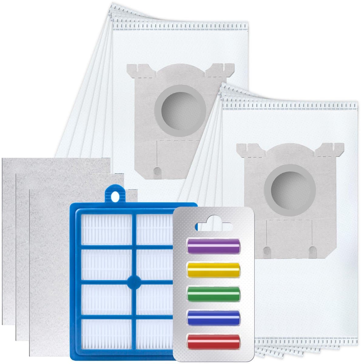 Sillar 12x Stofzuigerzakken - Microvezel - Filter HEPA + 3x Filters universele - Geurstaafjes - geschikt voor AEG / Electrolux / Philips — afbeelding 1