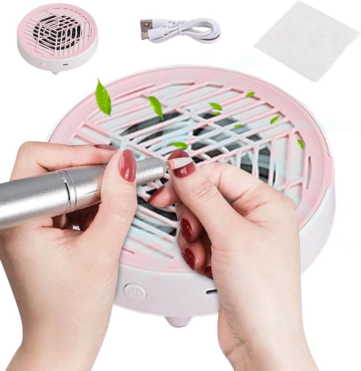 Nagelstof Afzuiger - Stille Extractor - Nagelverzorging Thuis - Directe Stofopvang - 17 x 15.8 cm - Wit — afbeelding 1