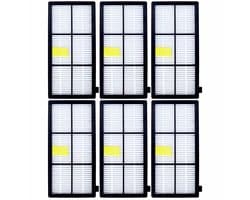 Sillar 6x Stofzuigerfilter - HEPA-filter voor Robotstofzuiger - geschikt voor iRobot Roomba Serie 800 900 – vervangingsfilter voor modellen 966, 971, 975, 980, 981