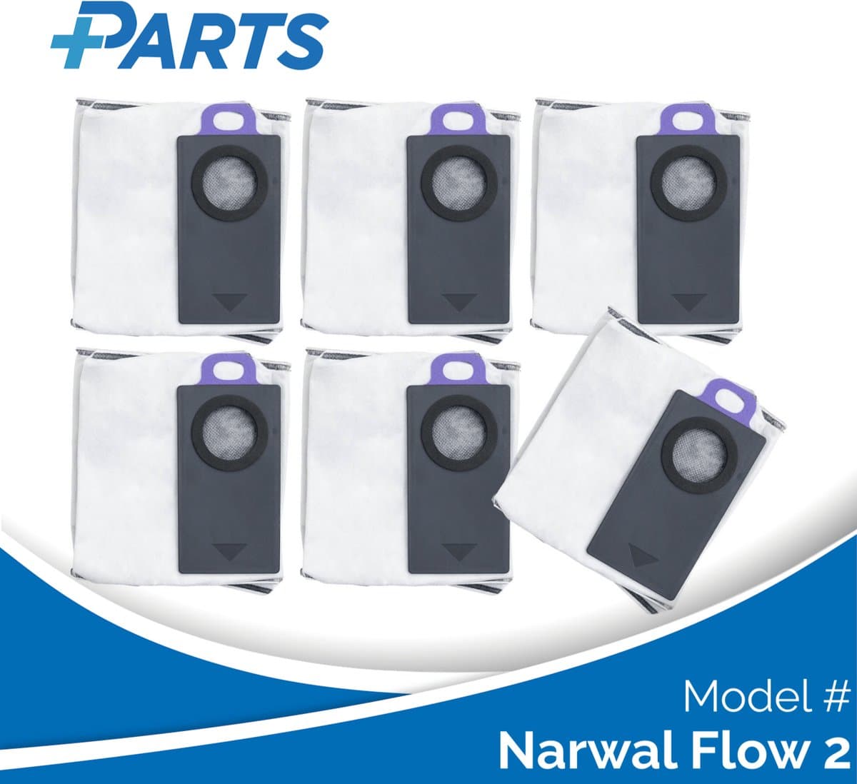 Narwal Flow 2 Stofzakken (6 Stuks, Plus.Parts® alternatief voor CP-PJ-A00293-00-00) — afbeelding 1