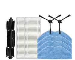 9 stuks Accessoireset - 1 hoofdborstel, 2 zijborstels, 4 reinigingsdoeken en 2 filterzeven - Voor 360 S8, S8 Plus , 360 Botslab S8 Plus, Rowenta X-plorer Serie 75 S+ RG8597W, EZVIZ RE4 / RE5 Plus