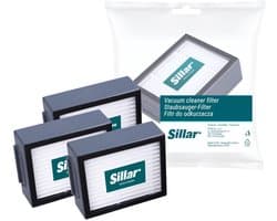 Sillar, set 3 stofzuigerfilters, HEPA filters, anti-allergeen, geschikt voor schoonmaakrobot iRobot Roomba serie E I J, E4, E5, E6, E7, Combo I5/I8/J5 PLUS, I3, I3+, I4, I4+, I5, I5+, vervanging, 5x6.5x2 cm