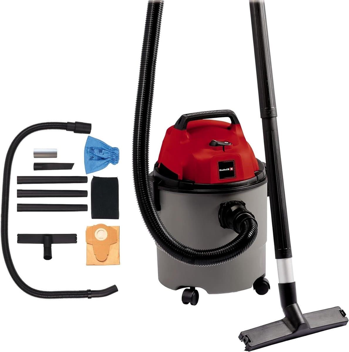 Nat- Droogzuiger 1250 W - 15 L - incl. Combizuigmond - voor tapijten- gladde vloeren en kierenzuigmond - grijs — afbeelding 1