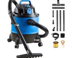 Levo® Bouwstofzuiger Zonder Zak - Alleszuiger Met Accessoires - Waterzuiger Met 20 Liter Reservoir - Stofzuiger - Met Waterfilter En Blaasfunctie – 1250W - Voor Binnen en Buitenreiniging - Blauw - 34 x 34 cm x 45 cm