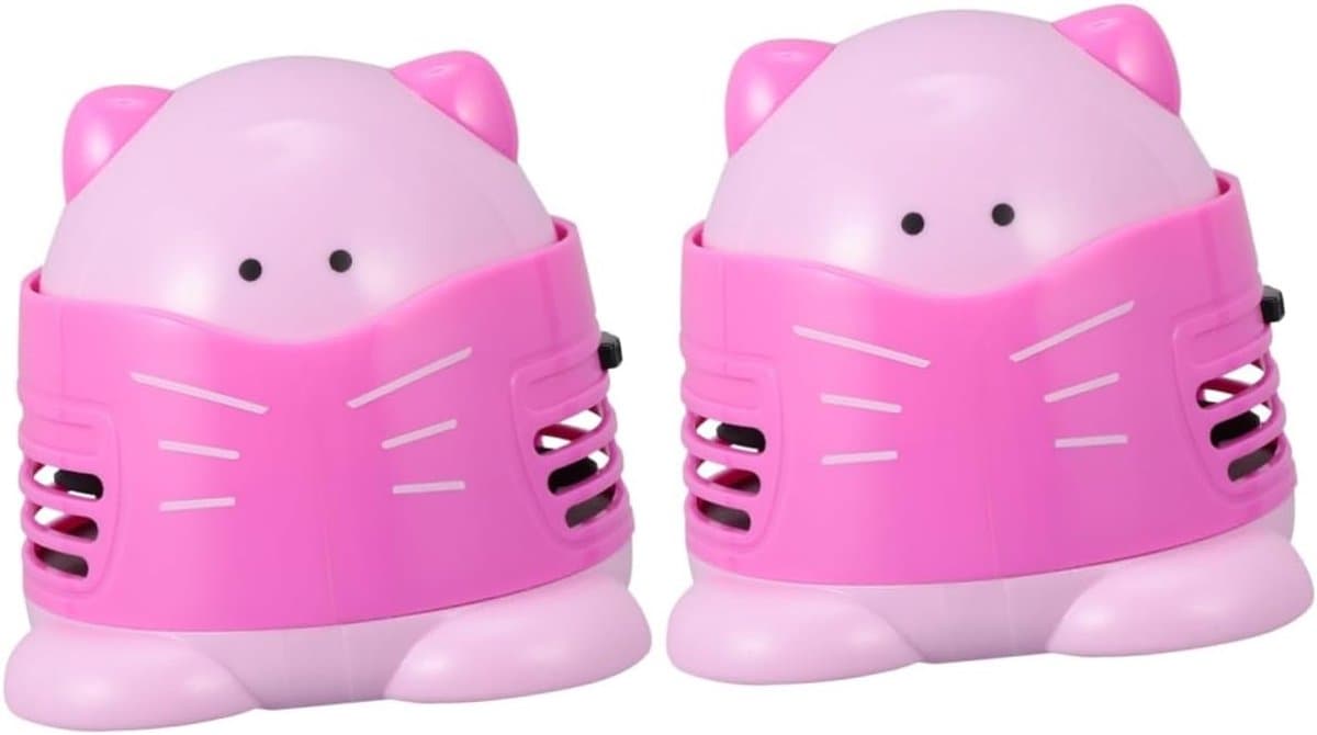 Mini Stofzuiger - Tafelreiniger - Bureau Opruimen - Draadloos Draagbaar - 8.5x8.2x9cm - Roze — afbeelding 1
