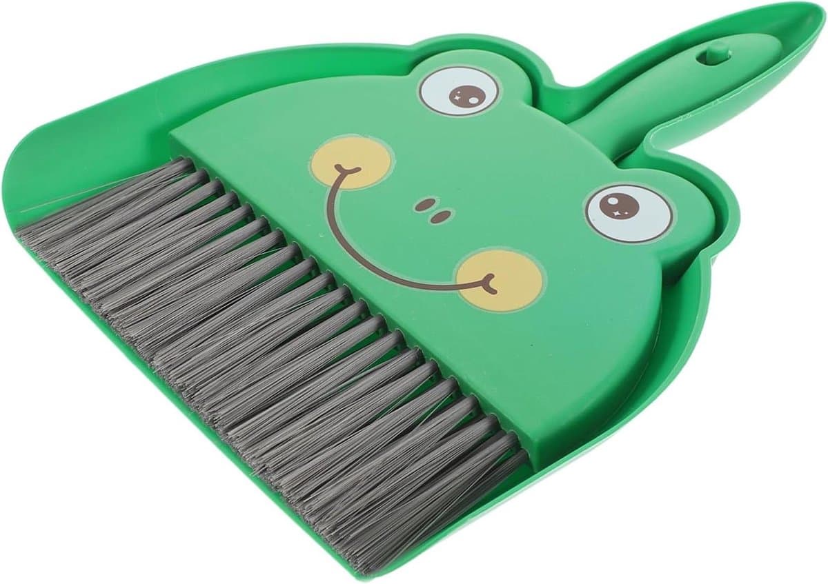 Mini Stofzuiger en Borstelset - Kleine Bezem - Bureau Reinigen - Compact Clip Ontwerp - 18 x 23 cm - Groen — afbeelding 1