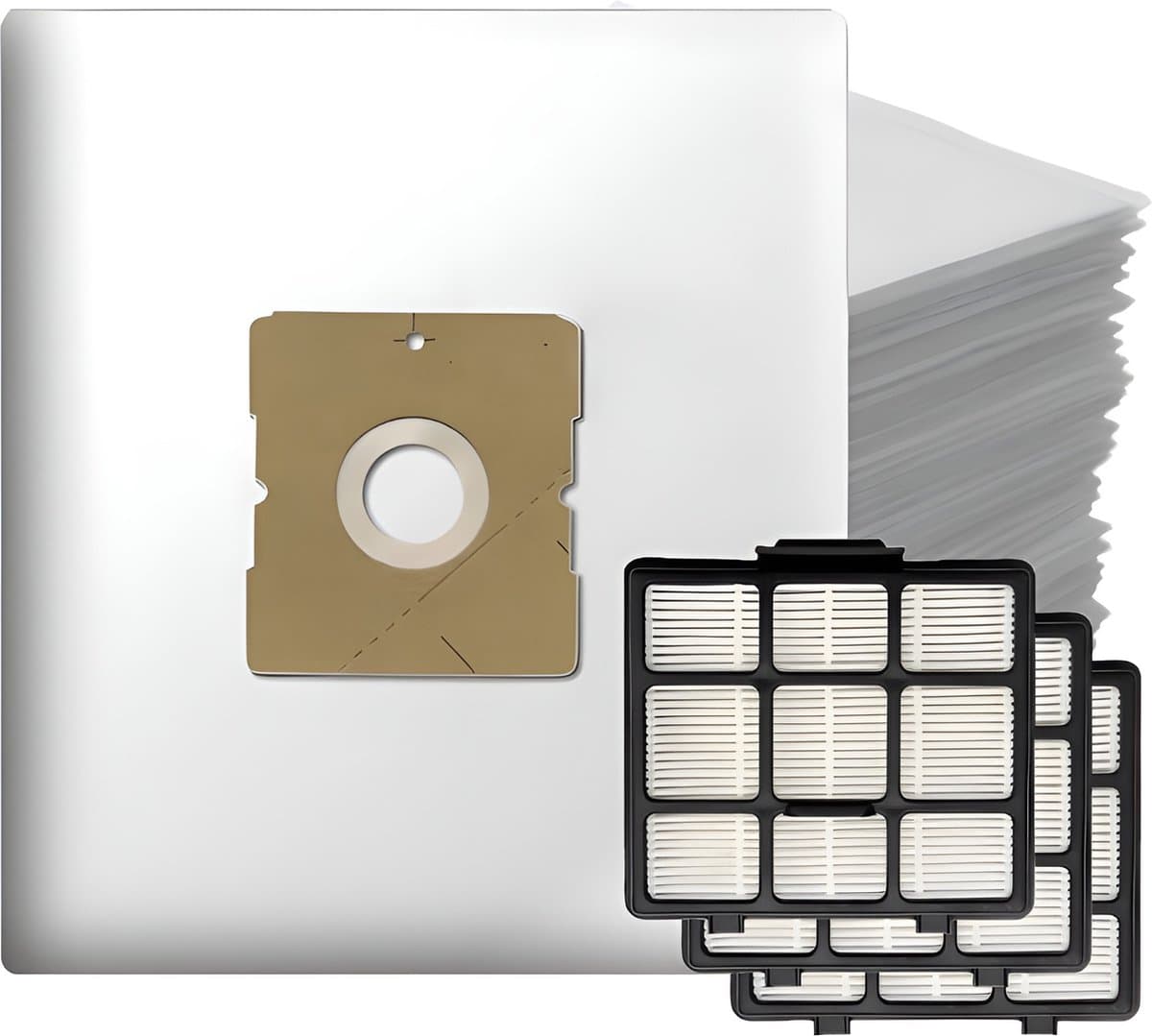 30x Stofzuigerzakken, 3x HEPA filter geschikt voor Inventum ST306 ST307 ST308 stofzuigers - Vervanging stofzakken SZ300 21200900119, 21200900120 en 21200900010 — afbeelding 1