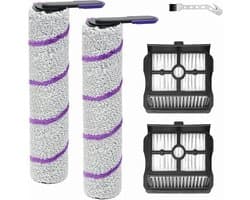 GELLDG Stofzuigeraccessoires - Vervangende rolborstels - Nat en droog gebruik - Inclusief 2 rolborstels, 2 filters en 1 reinigingsborstel - Geschikt voor S2/S2 LSLAND F1/S1 MAX Ultra