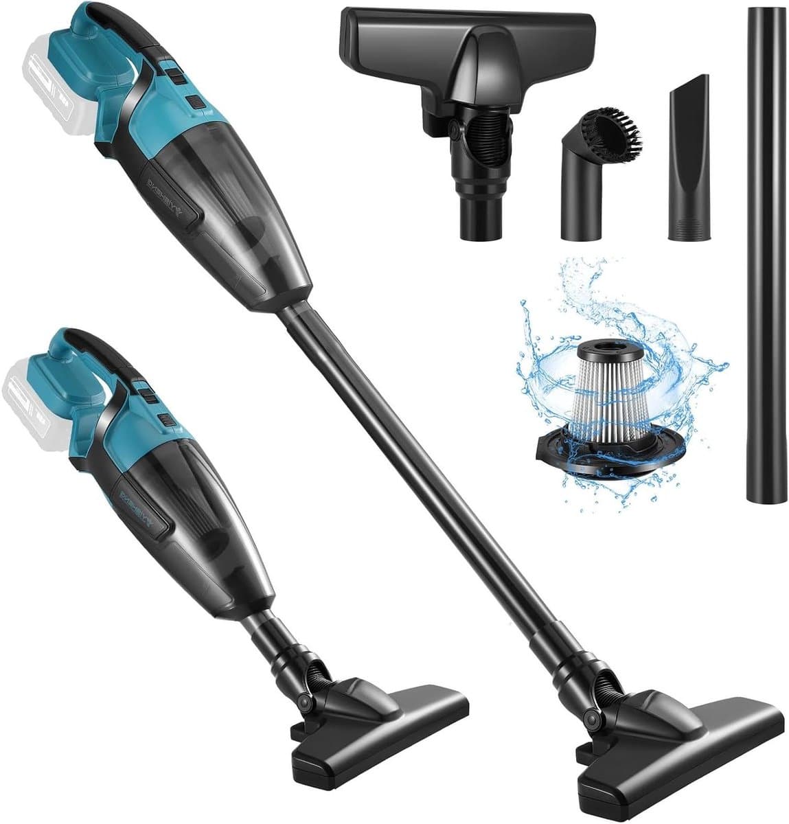 Handstofzuiger Draadloos - Mini Stofzuiger - Auto en Huis - Nat en Droog - 0.6 Liter - Blauw — afbeelding 1