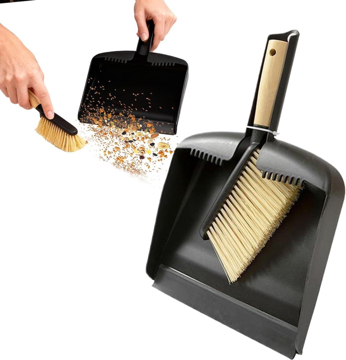 Mini Stofpan Borstel - Veegset - Bureau Schoonmaken - Ergonomisch Houten Handvat - Compact Ontwerp - Niet gespecificeerd — afbeelding 1