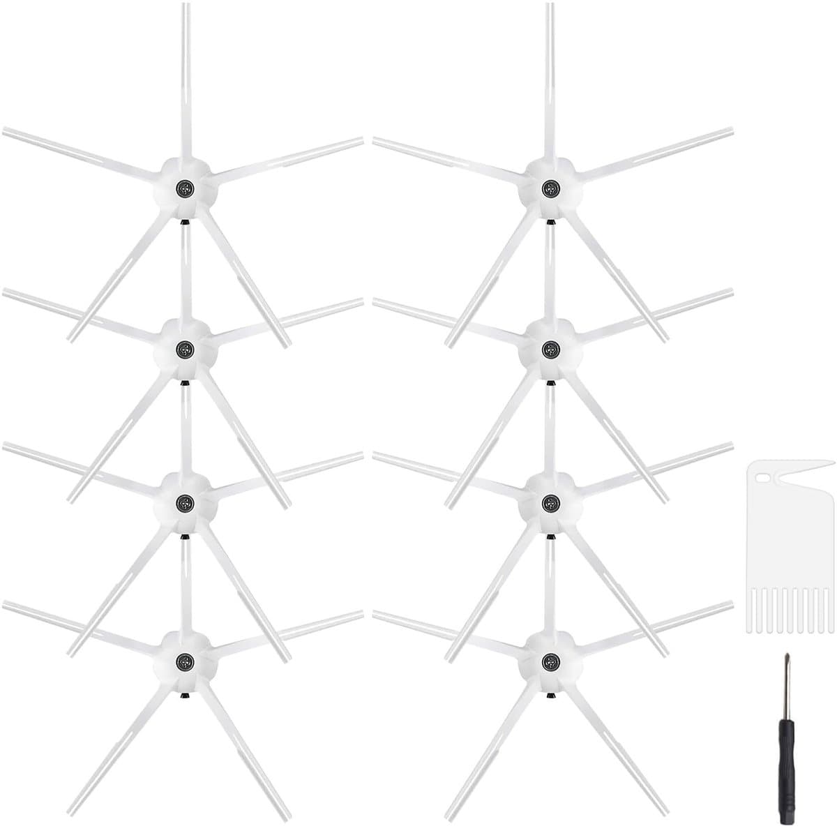 Seb1 - Vervangende Zijborstels - Perfecte Compatibiliteit - 8 Stuks - Hoogwaardige Silicone - Ideaal voor Roborock Stofzuigers - Voor Diverse Mo... — afbeelding 1