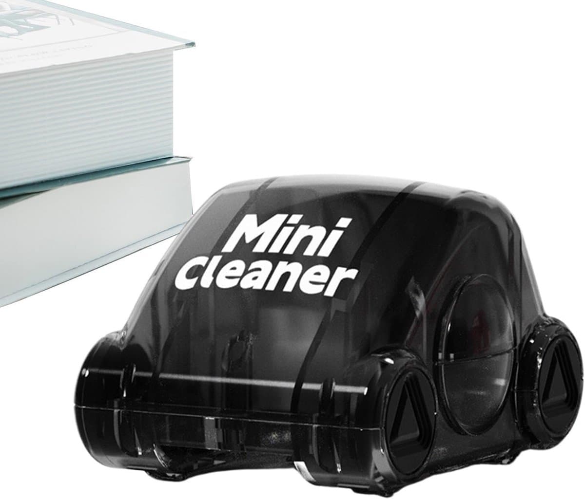 Mini bureaureiniger - Tafelstofwisser - Bureau opruimen - Schuifopeningsprincipe - Compact formaat - Zwart — afbeelding 1