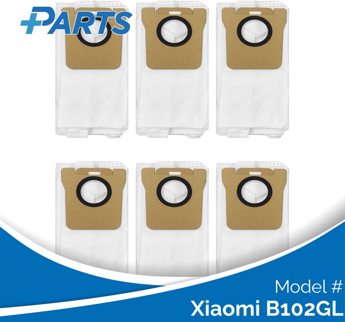 Xiaomi B102GL Stofzakken (6 Stuks, Plus.Parts® alternatief voor RDB3) — afbeelding 1