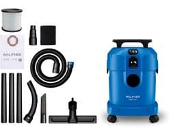 Nilfisk Multi I 16 T Nat- & Droogzuiger 1100W - 16L Bouwstofzuiger met Stopcontact voor Elektrisch Gereedschap - Waterzuiger met Blaasfunctie