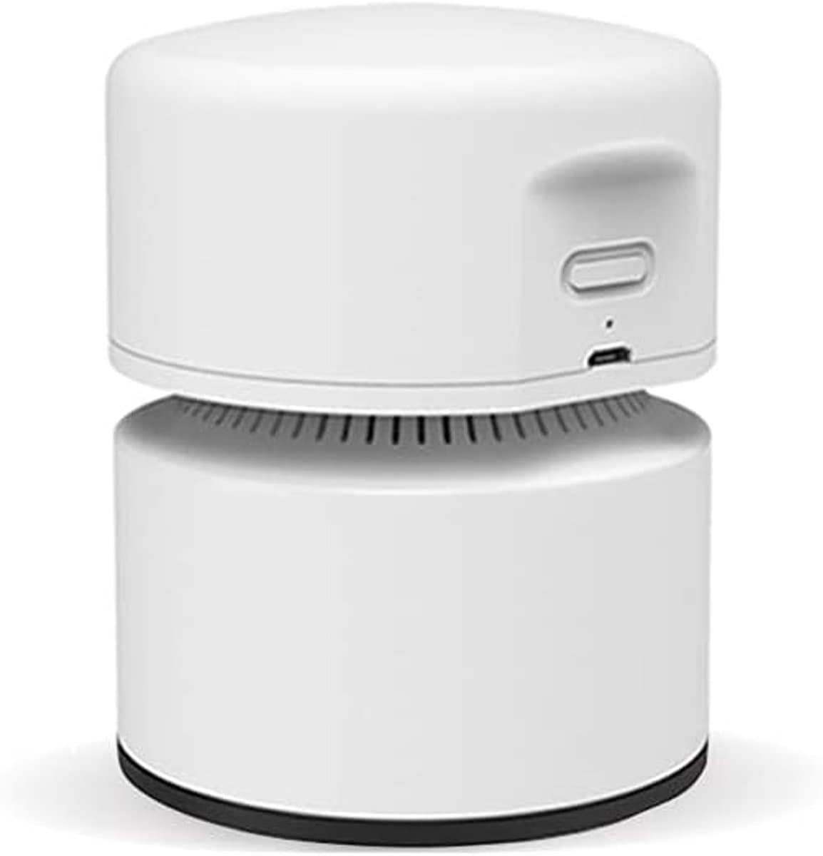 Mini stofzuiger-kleine stofzuiger-Bureaustofzuiger - Mini-bureaustofzuiger, energiebesparend - Tot 400 minuten batterijduur - Draadloos 360º roterend ontwerp - Geschikt voor toetsenborden/thuis/kantoor - Wit - 10,5 x 8 cm — afbeelding 1