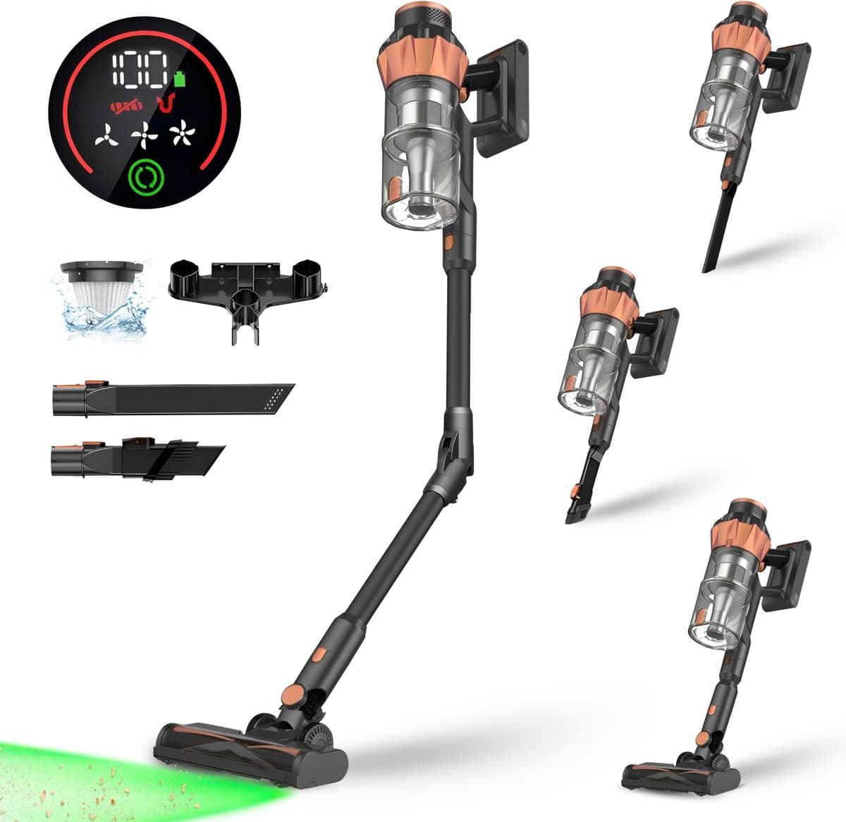 MYBOT S10 VisionPro - Steelstofzuiger - 430W - 34Kpa - 3 Zuigniveaus - Vacuum Cleaner - Steelstofzuiger Draadloos - Zonder Zak - Op Accu — afbeelding 1