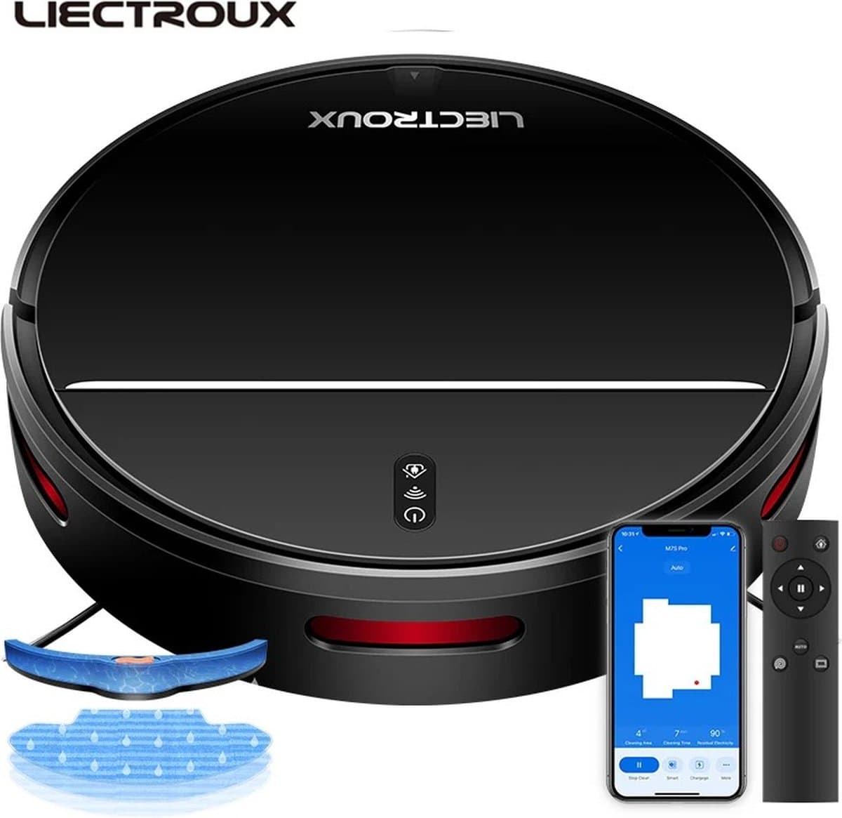 M7S PRO Robot Stofzuiger, Droog en Nat Dweilen Combo, Smart Mapping, WiFi App, 4KPa Zuigkracht, Borstelloze Motor, Werkt met Alexa en Google Assistant, Ideaal voor Huisdierhaar, Tapijt, Harde Vloer — afbeelding 1