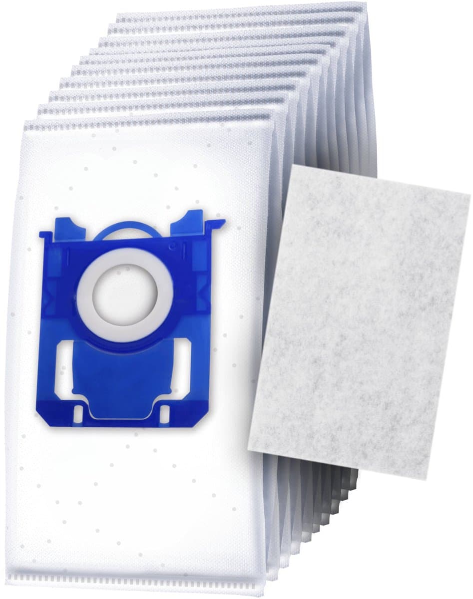 10x Dparts S-bag stofzuigerzakken en 1 filter - geschikt voor Philips en AEG - voor series VX6 VX7 Performer Silent Compact Active PowerLife PowerGo - nr. Classic Long Performance - PH99 - FC8021/03 - FC8021/05 - GR201 - GR201S - GR201SM — afbeelding 1