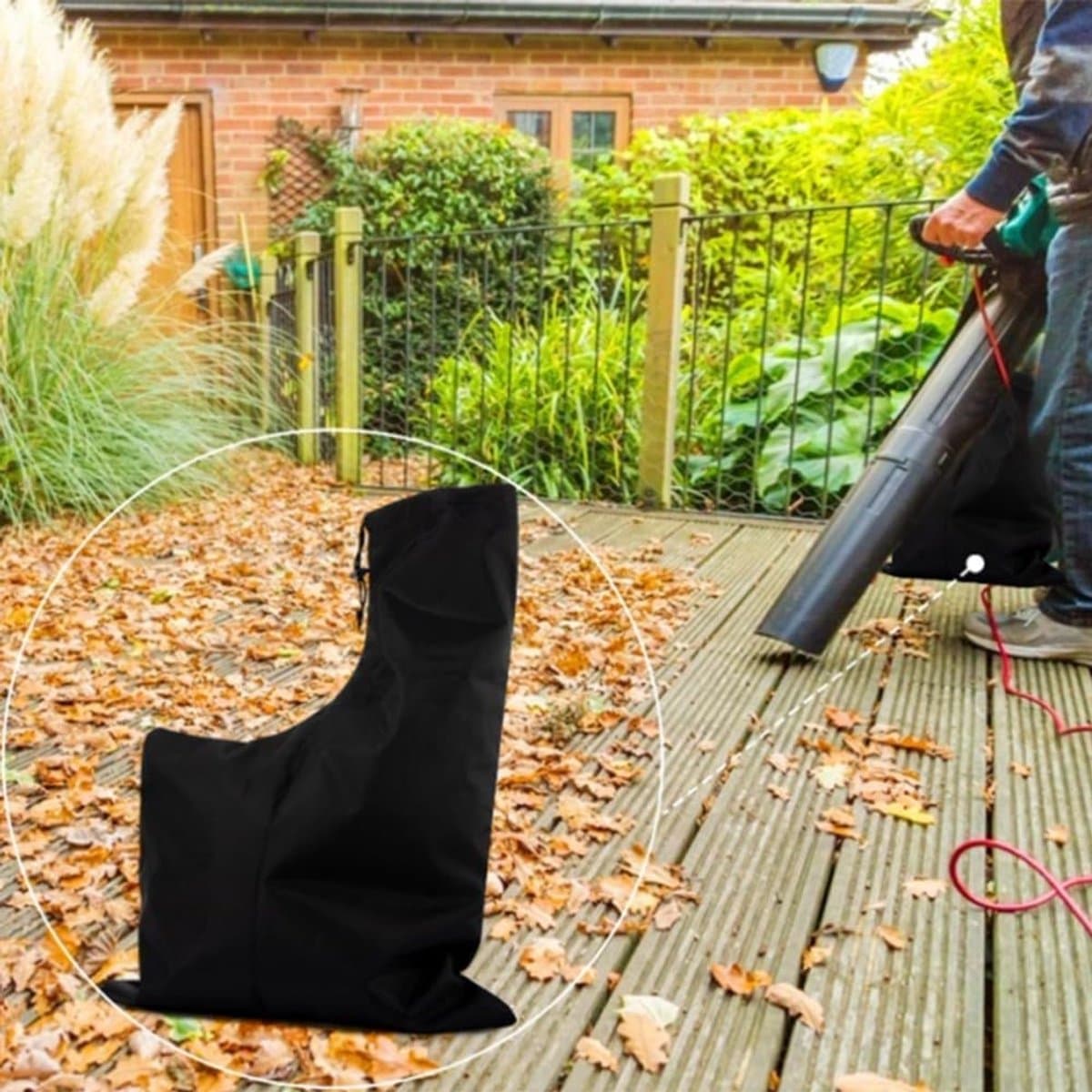 Vacuüm Collectie Tas 420D Oxford Stofzak met Onderrits voor Legen Fit voor de meeste Blowers en Tuin Stofzuigers Zwart — afbeelding 1