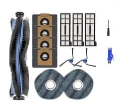 14 stuks - decoratieve accessoires - accessoireset - geschikt voor Eufy X10Pro/omni - 4 stofzakken, 2 schoonmaakdoeken, 2 zijborstels, 3 HEPA-filters, 1 hoofdborstel Borstel, 1 schroevendraaier,1 Klein blauw penseel
