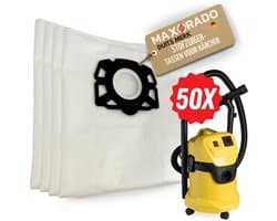 Maxorado Stofzuigerzakken 50 Stuks geschikt voor Kärcher KFI 487 WD4 WD5 WD6 MV4 MV5 MV6 – Sterke Vliesfilterzakken voor Nat en Droogzuiger – Alternatief voor 2.863-006.0