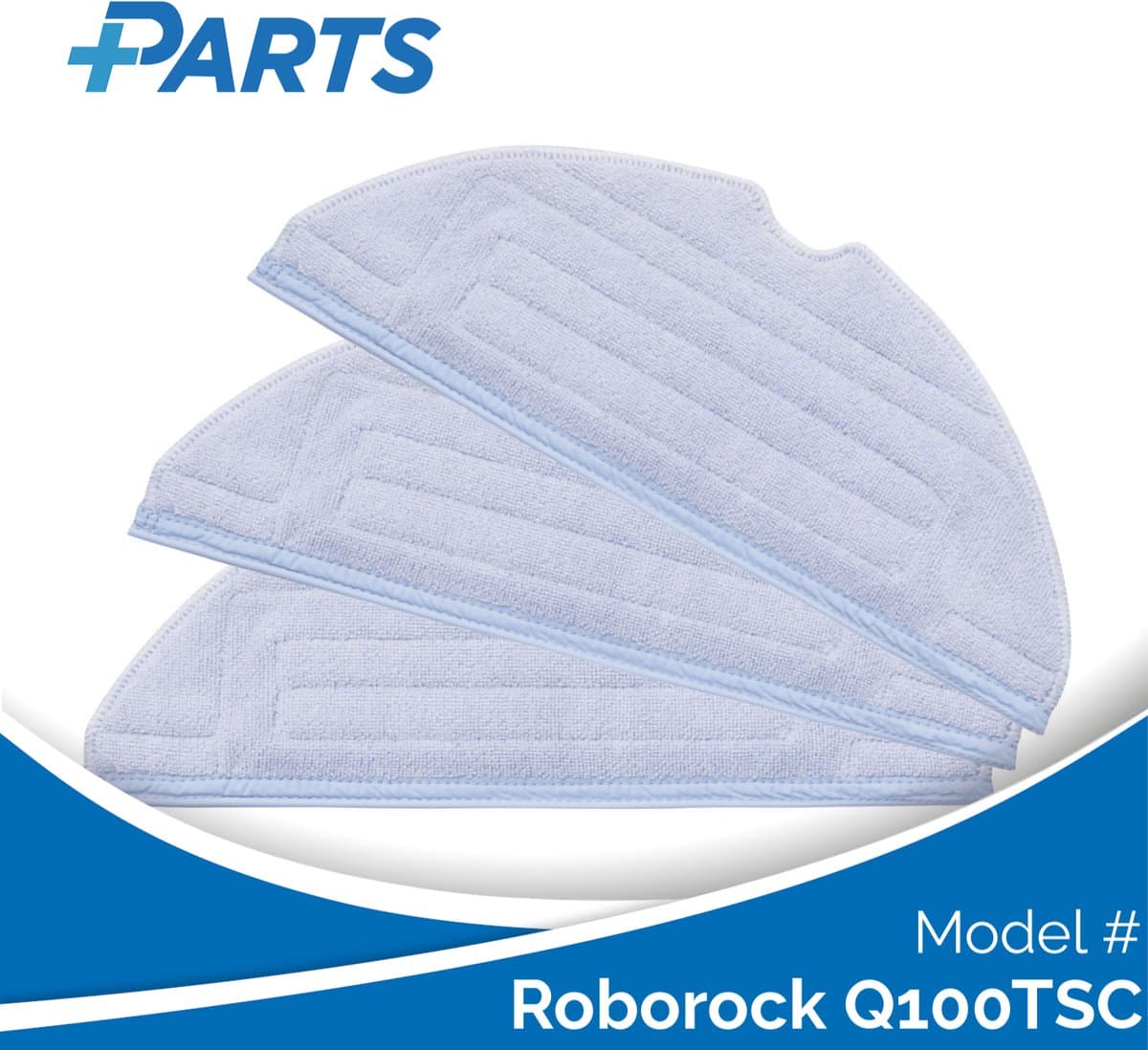 Roborock Q100TSC Dweilpads (3 Stuks, Plus.Parts® alternatief voor 8.02.0081) — afbeelding 1