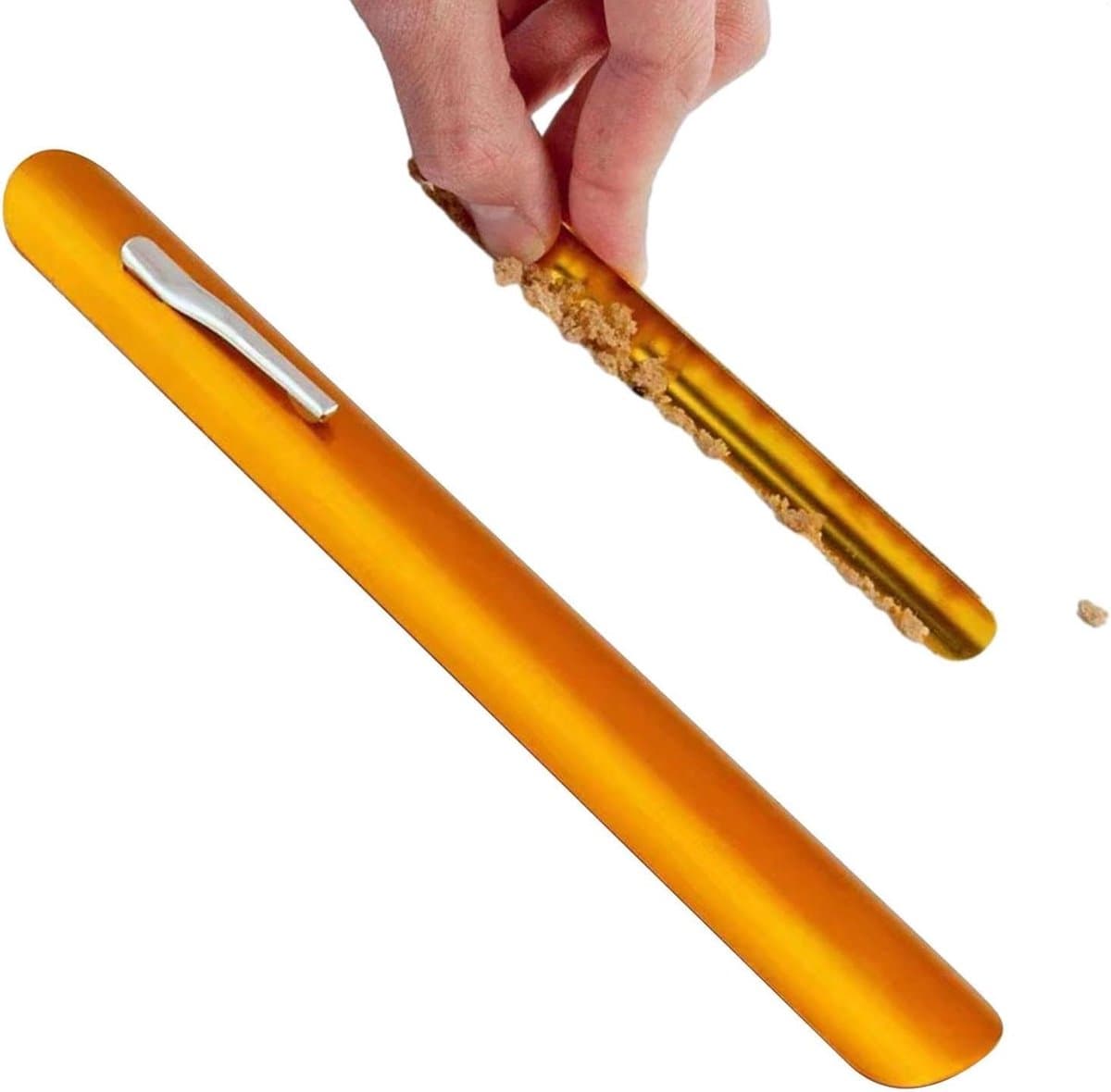 Broodkruimel veger - Tafelreiniger - Tafel schoonmaken - Roestvrij metaal - 15 cm lengte - Goud — afbeelding 1